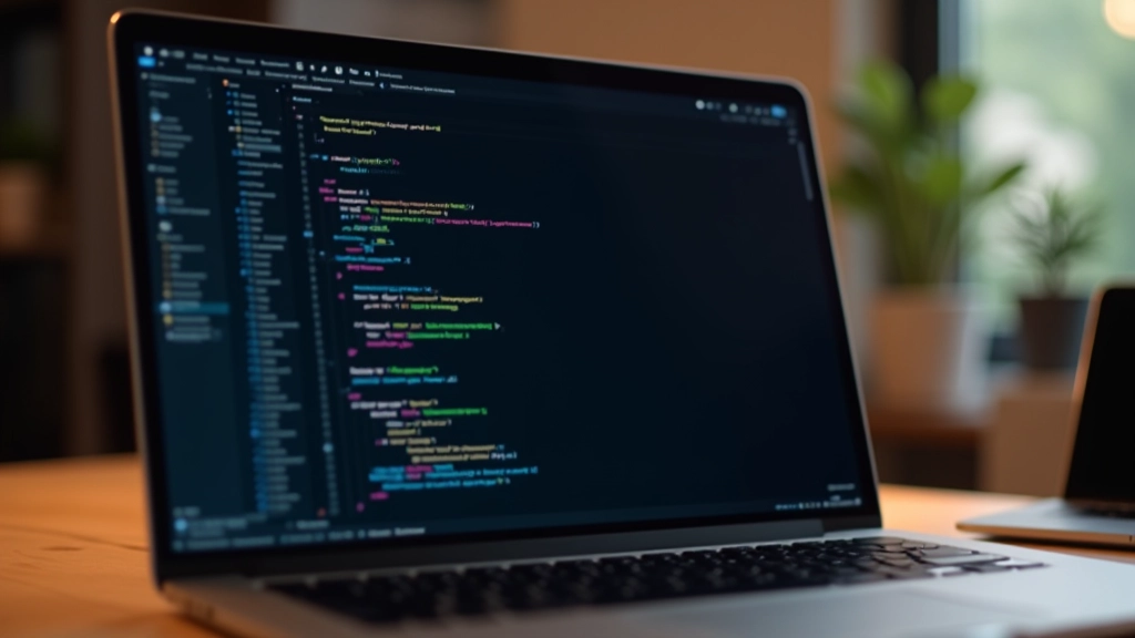 Laptop screen showing code editor with CSS keyframe animations and transitions